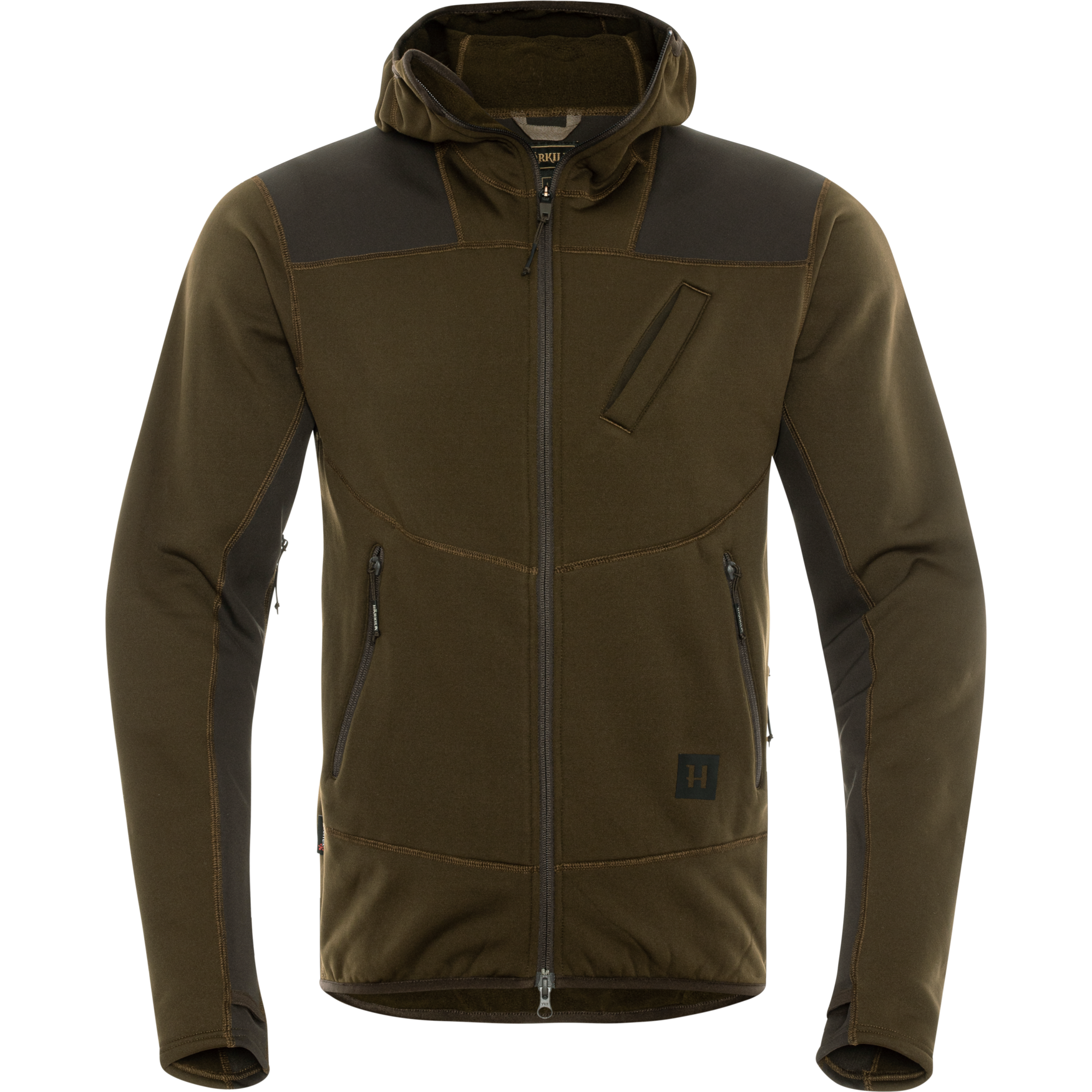 Härkila Deer Stalker Fleece Hoodie Willow Green Shadow Brown