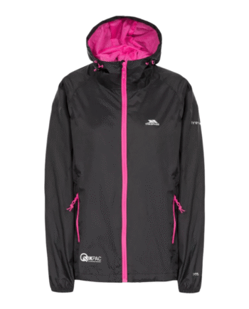 Regnjakke Dame Trespass Qikpac Sort