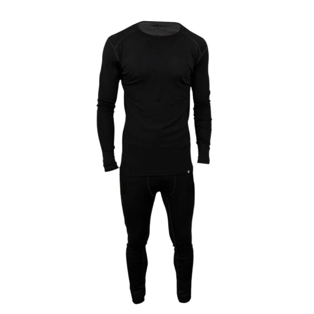 Uldundertøj Sæt Herre 100  Merino Uld Sort