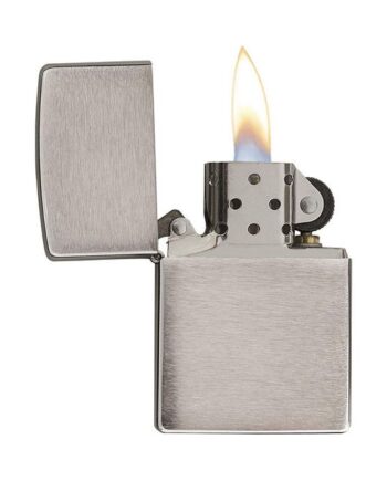Zippo Lighter Regular Brush Fin Chrome 200